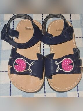 Gymboree Navy and Pink Ladybug Strap Sandals Toddler Size 7